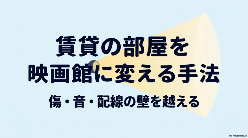 賃貸の部屋を映画館に変える手法：傷・音・配線の壁を越えるホームシアター導入ガイド