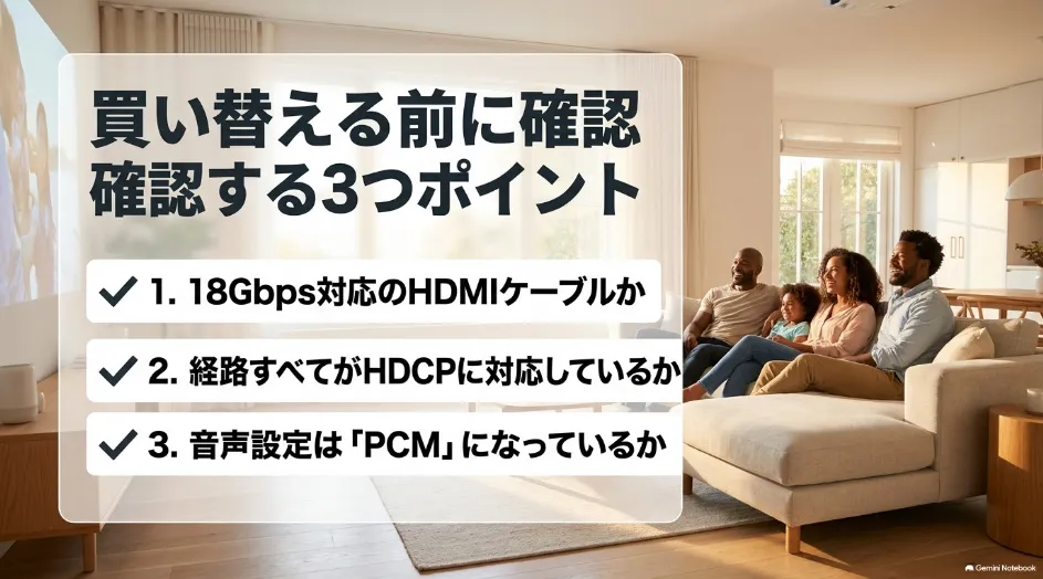 プロジェクターでブルーレイを見る前に確認するHDMIケーブル、HDCP、PCMの3つのポイント