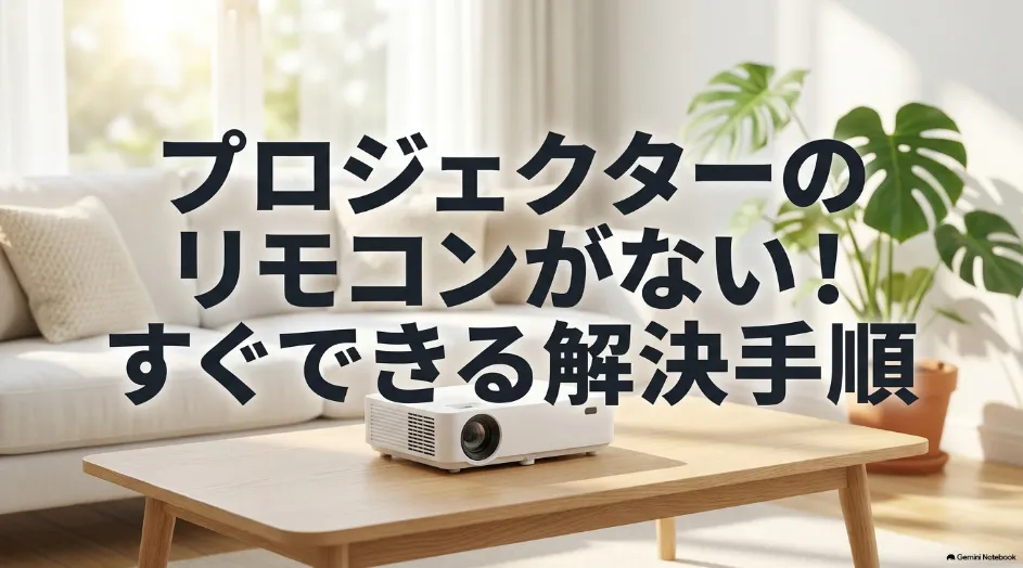 プロジェクターのリモコンがないときにすぐできる解決手順を紹介するスライド