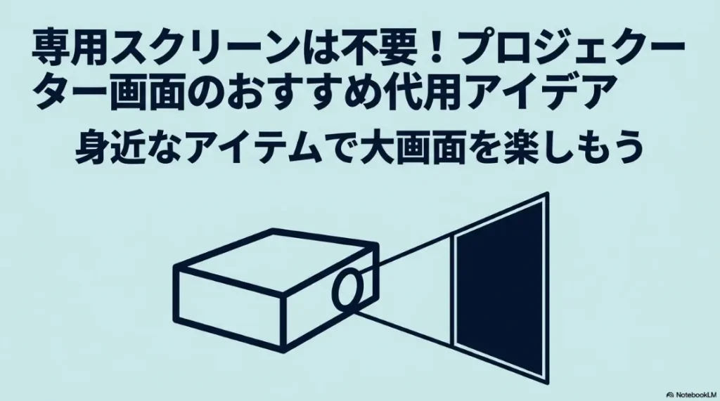 プロジェクター専用スクリーン不要！身近なアイテムで大画面を楽しむ代用アイデアの表紙