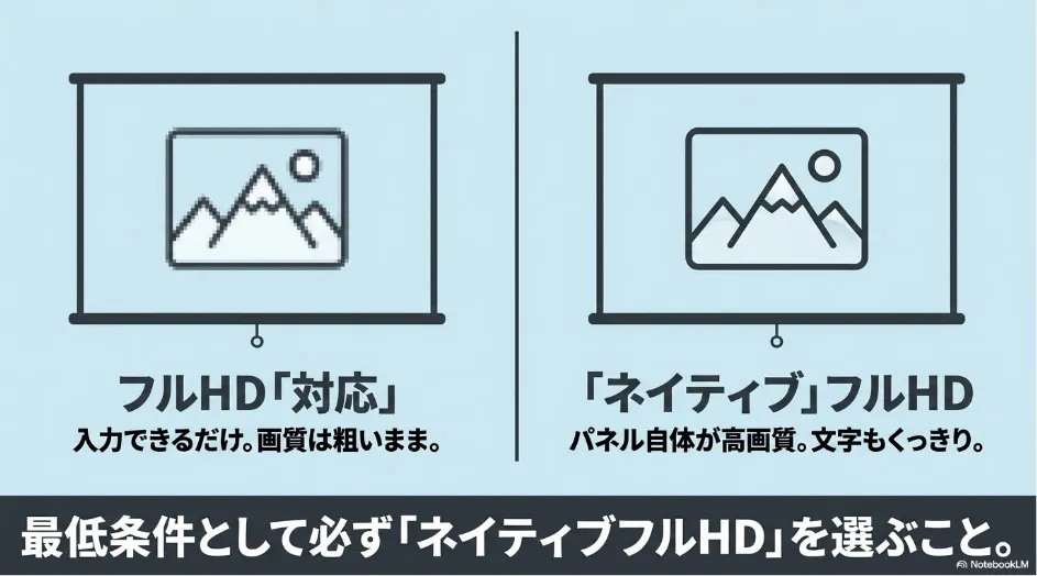 フルHD対応とネイティブフルHDの画質の違い