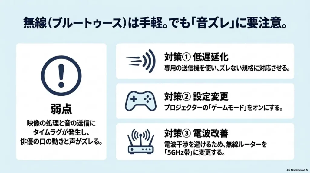 無線(ブルートゥース)の音ズレへの弱点と、低遅延化や設定変更などの対策