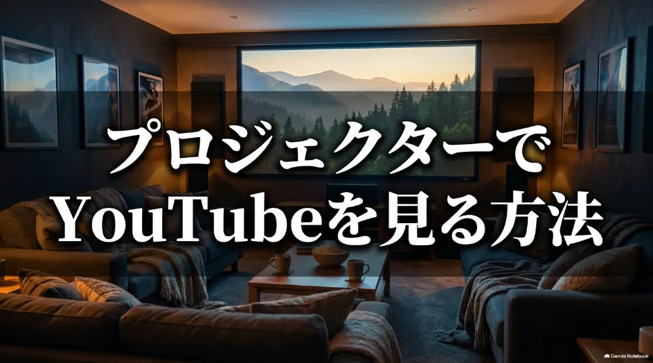 プロジェクターでYouTubeを見る方法を紹介するイメージ