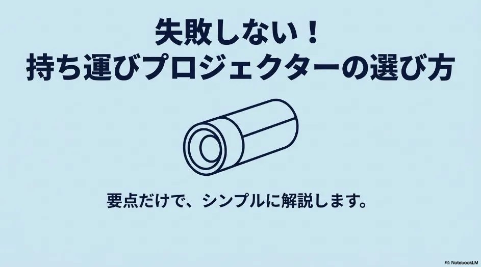 失敗しない持ち運びプロジェクターの選び方