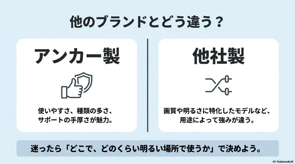 Anker Nebulaと他社製プロジェクターの使いやすさや画質の違い
