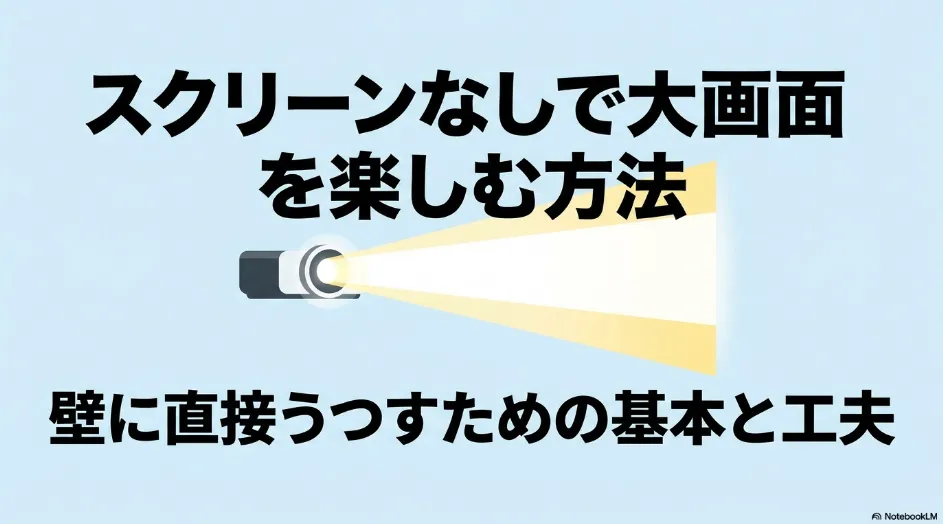 スクリーンを使わずプロジェクターを壁に直接投影して大画面を楽しむための基本と工夫