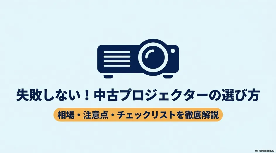 中古プロジェクターの相場・注意点・購入前チェックリストを解説するスライド