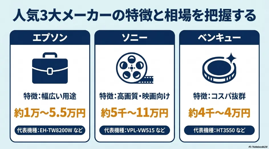 中古プロジェクターは本体価格だけでなくランプ交換費用を含む総額で比較する図