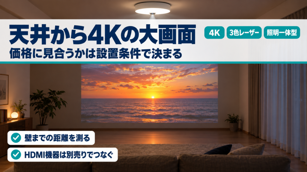 天井から4Kの大画面を映すAladdin X3 Laser 4Kのバナー