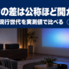 2機種の明るさの差が公称ほど開かないことを示したバナー
